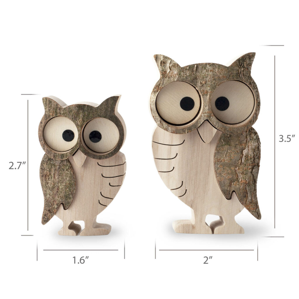 Wooden Owl Figurines For Home Decor