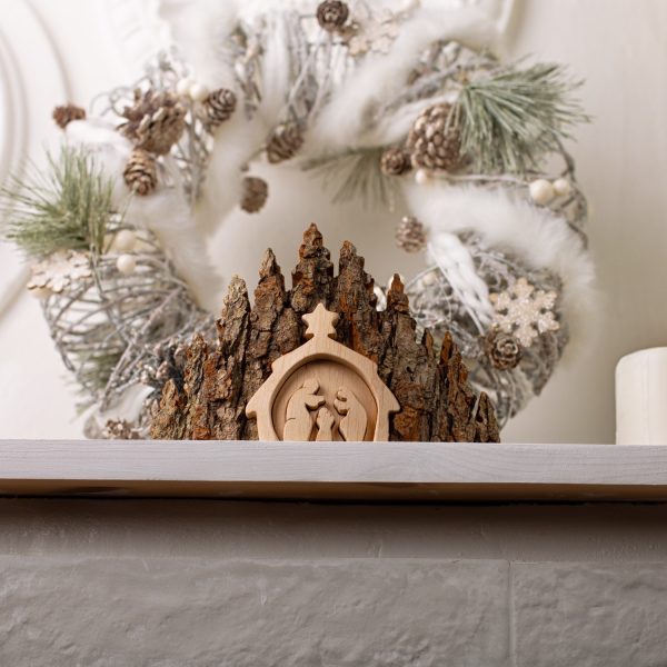 Nativity Scene Handmade Made with Bark