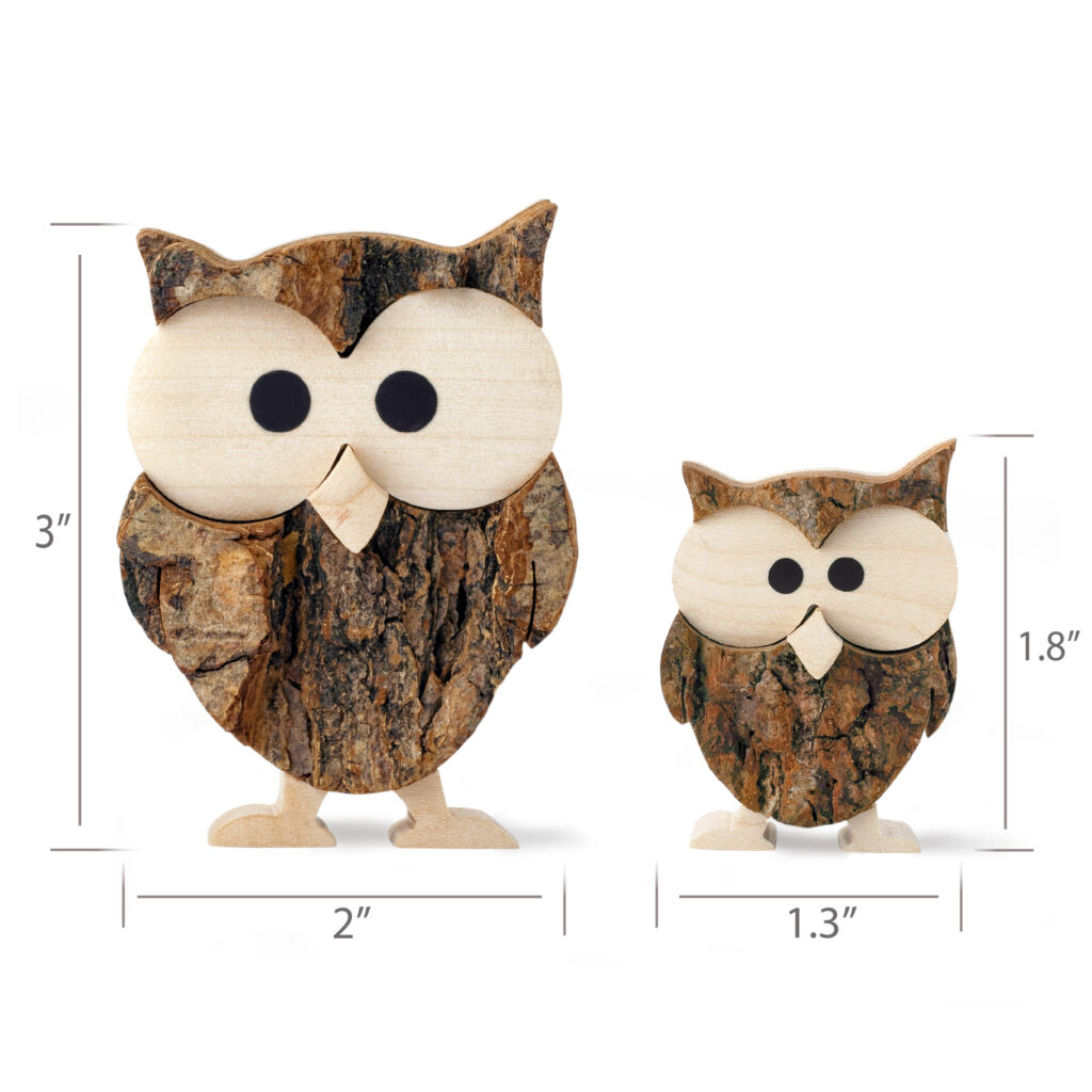 Wooden Owls - 1 Pair