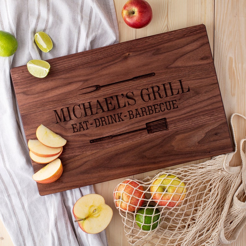 A personalized cutting board for the BBQ grill master named Michael.