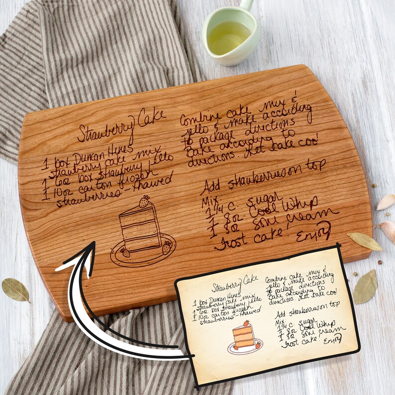 Custom wood recipe cutting board for culinary enthusiasts