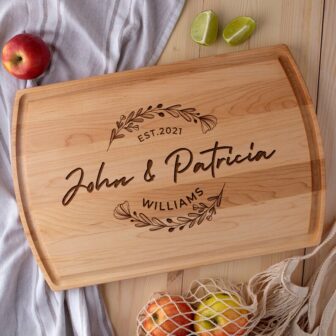 Customized engraved wood cutting board