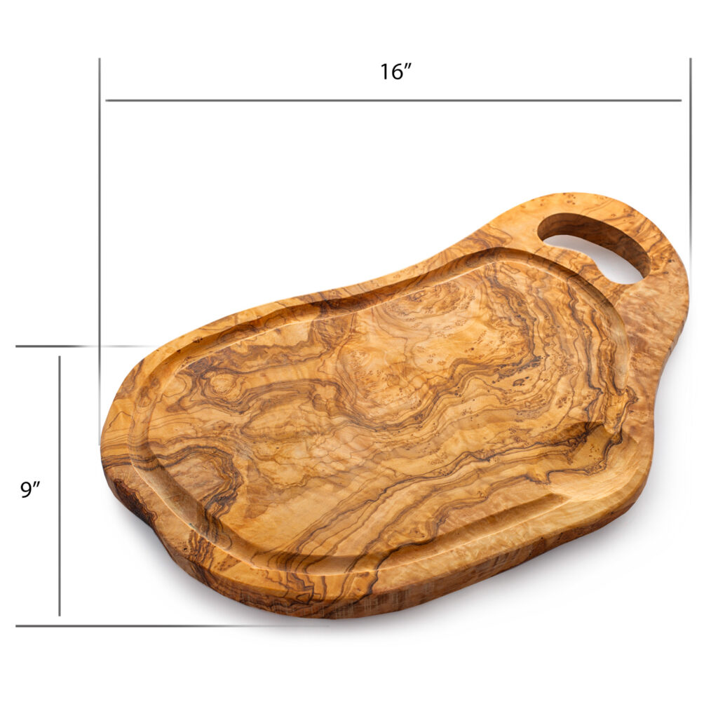 3-in-1 Olive Wooden Cutting Board / Steak Board – 20″