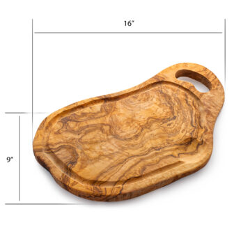 3-in-1 Olive Wooden Cutting Board / Steak Board – 20″