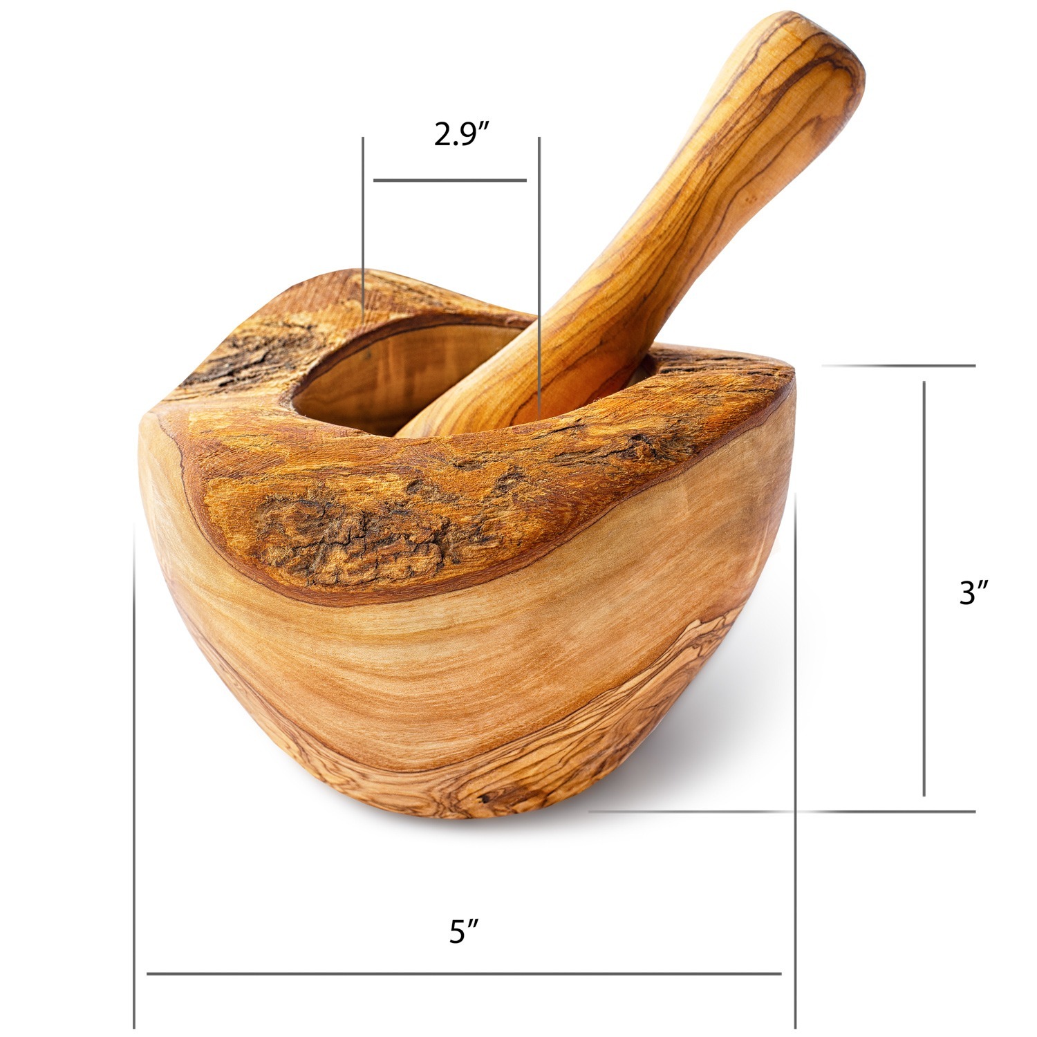 Wooden Mortar and Pestle Set