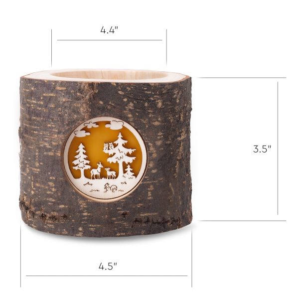 Candle Holder with Wildlife Scene