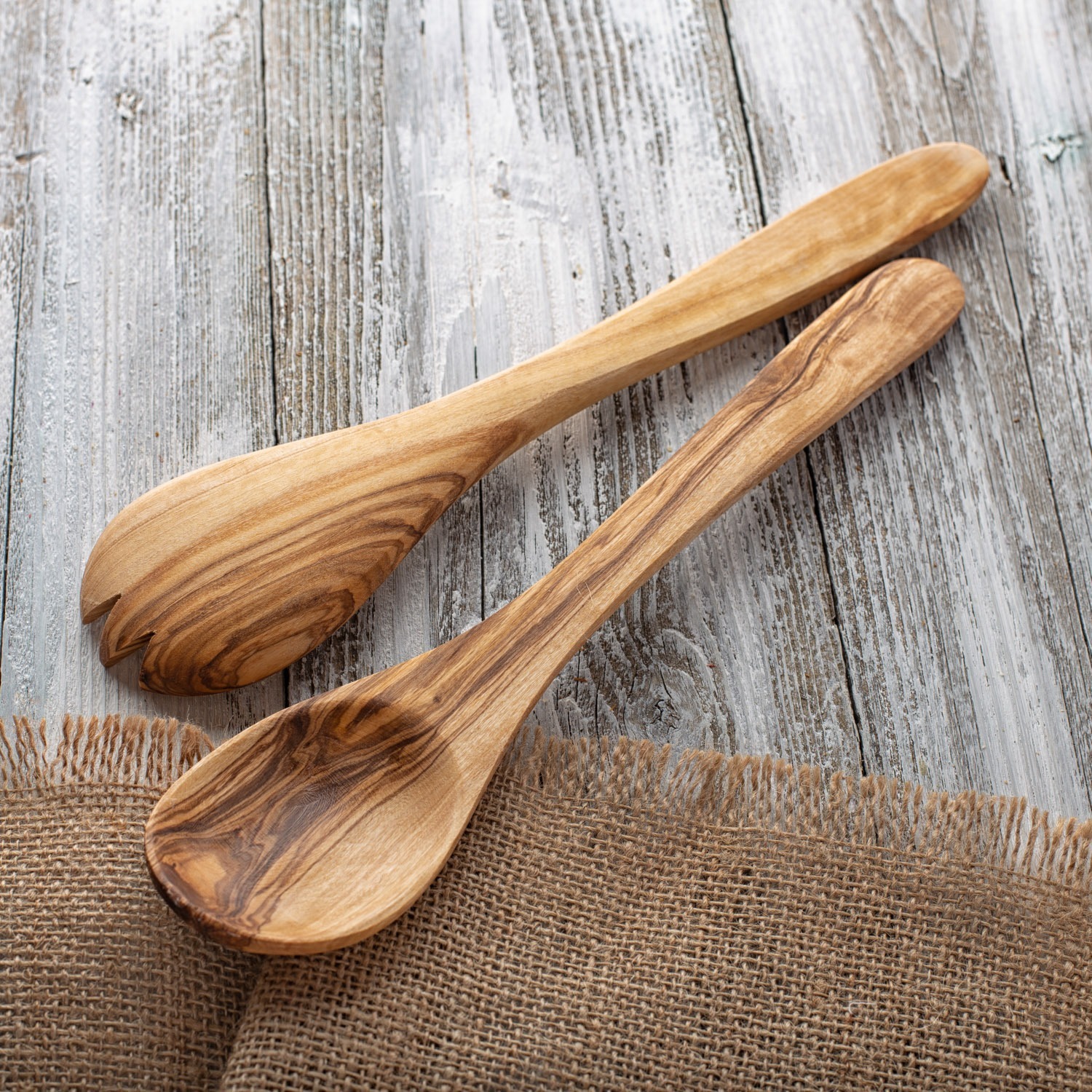 Traditional Olive Wood 5 Piece Kitchen Utensil Set Cooking