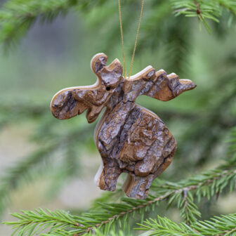 Wood Moose Figurine