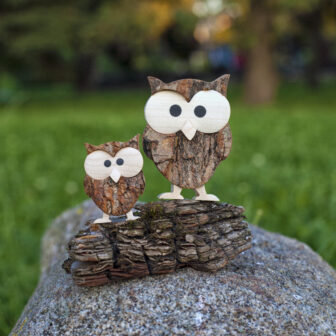 2 Pcs Rustic Owl Figurines For Home Decor