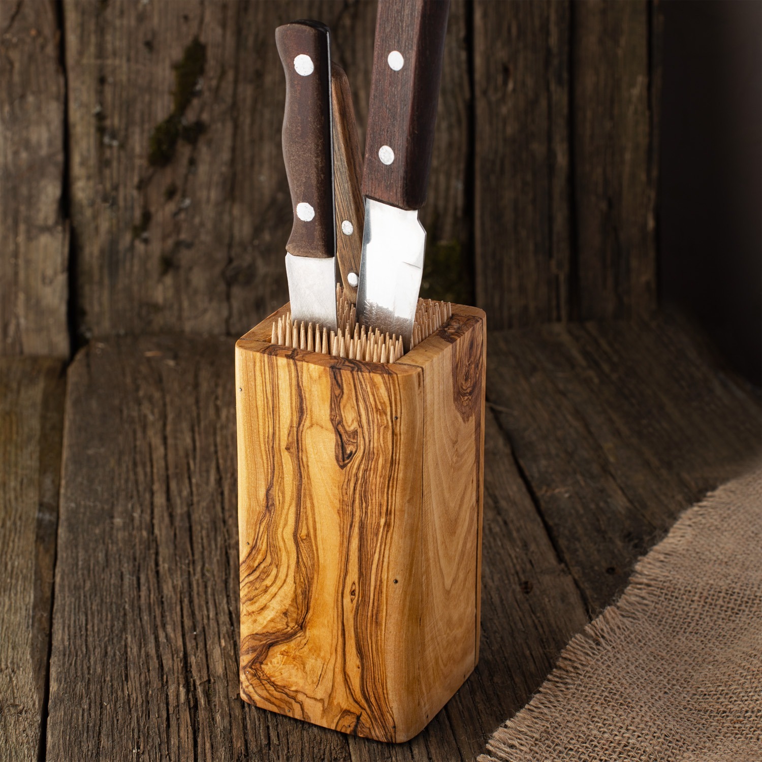 Four Piece Stunning Kitchen Knife Set in Olivewood