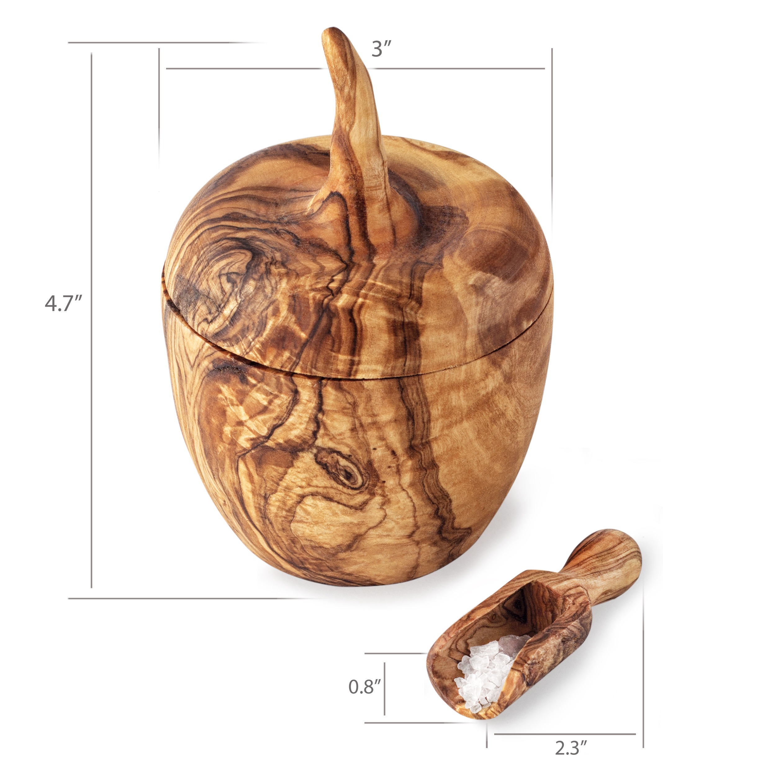 Olive Wood Mini Scoop  Scoop for Salts, Herbs, and More!