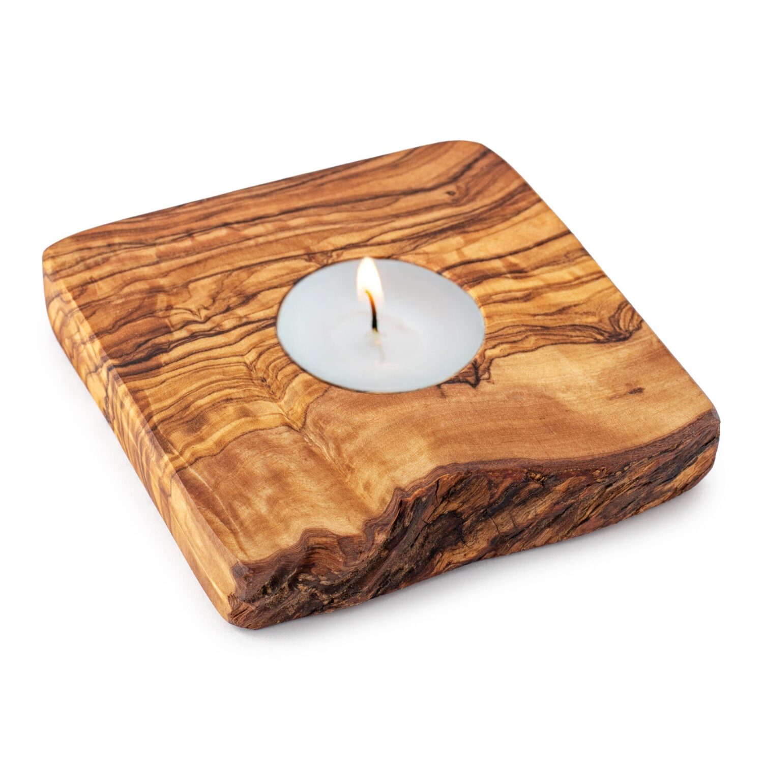 Live Edge Olive Wood Candle Holder (1pc)