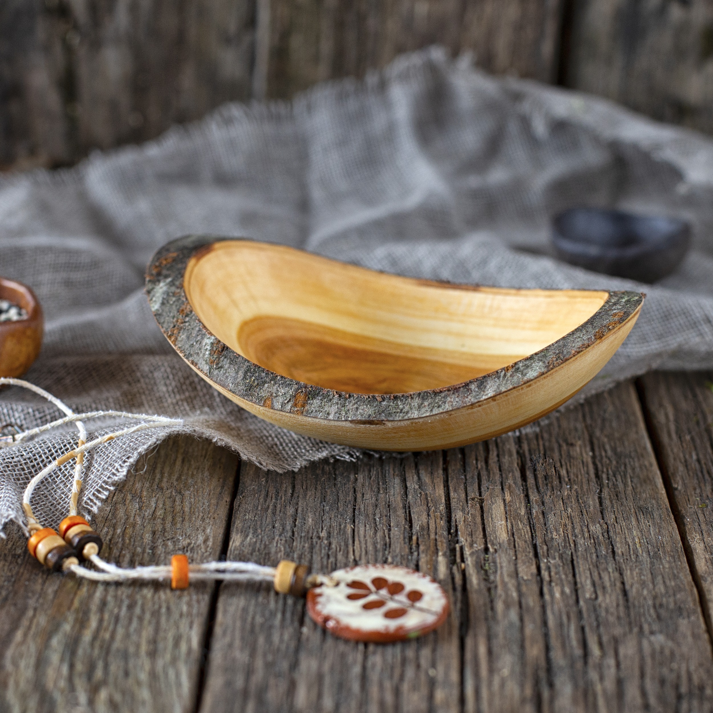 Large Olive Wood Fruit Bowl For Home Decor - Forest Decor