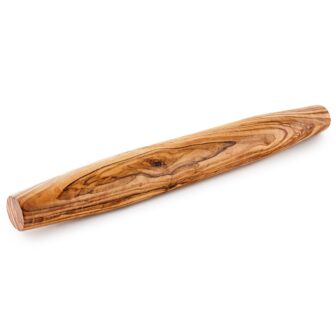 An Olive Wood Rolling Pin on a white background.