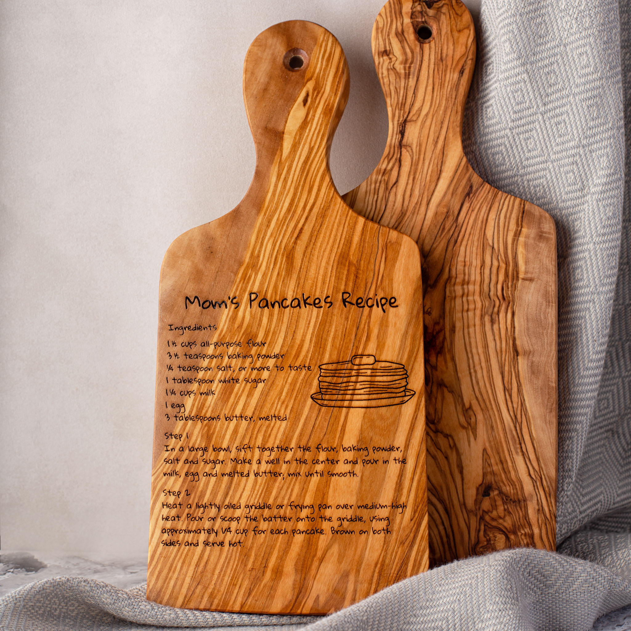 engraved cutting board with recipe