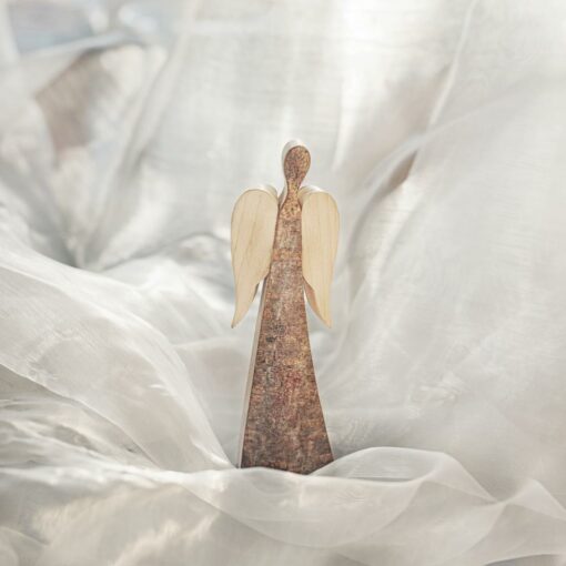 Rustic Wood Angel with Wings (Small)