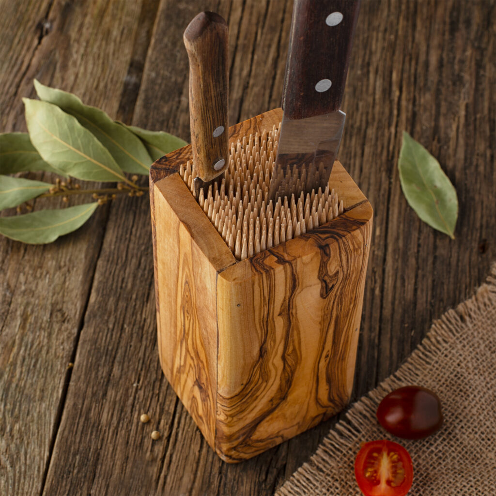 Wood Knife Block from Forest Decor