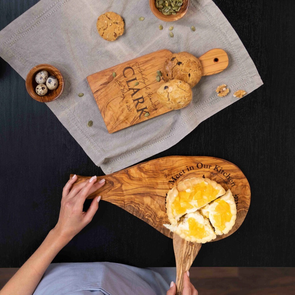 Personalized Olive Wood Serving Charcuterie Board