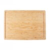 Bamboo cutting board on a white background.