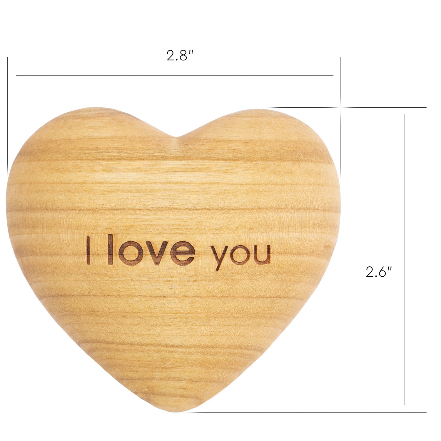 I Love You 3D Wood Heart with Engraving - Forest Decor