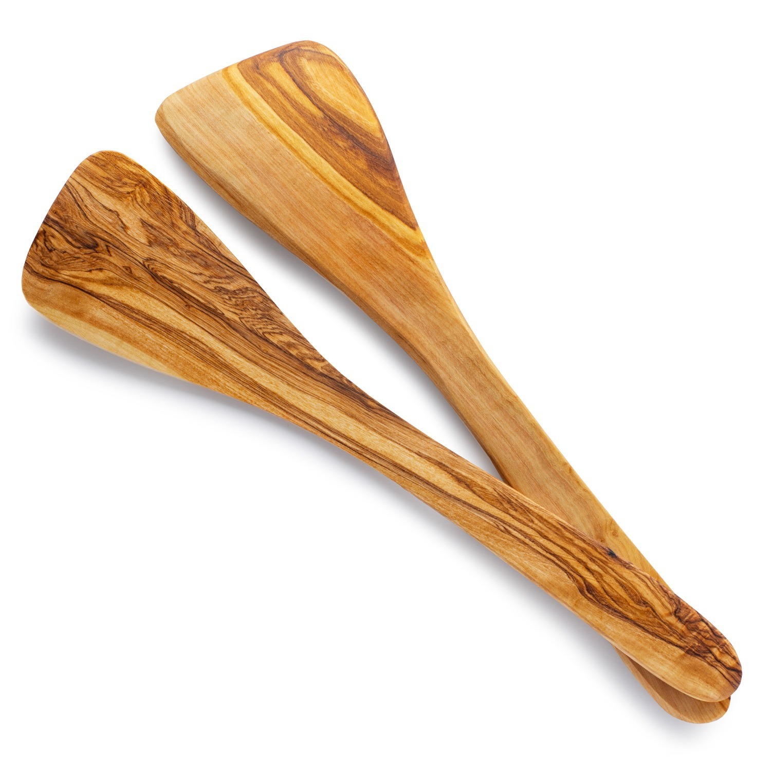 Handmade Olive Wood Spatula For Crepes & Pancakes - 36 Cm / 14.17 Inches, Natural Wood