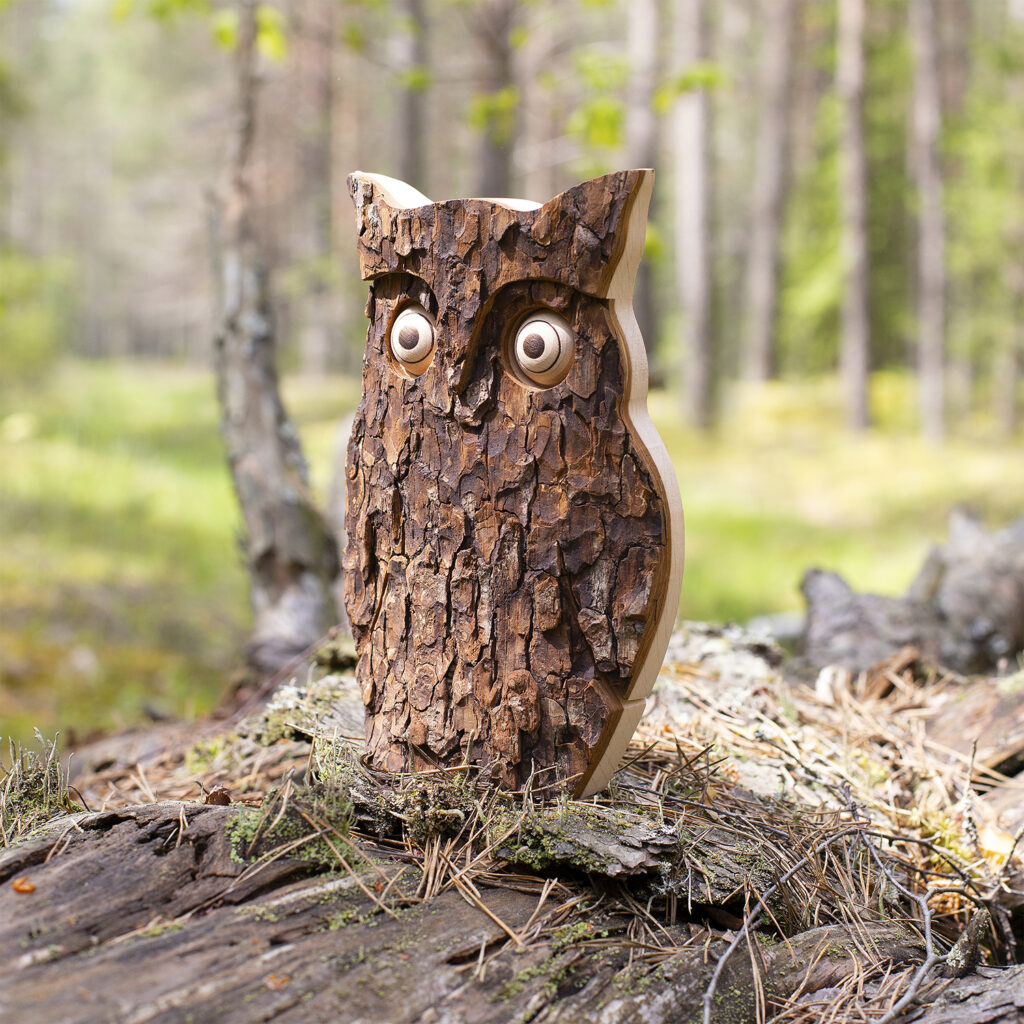 Forest Decor Wooden Owl Figurine