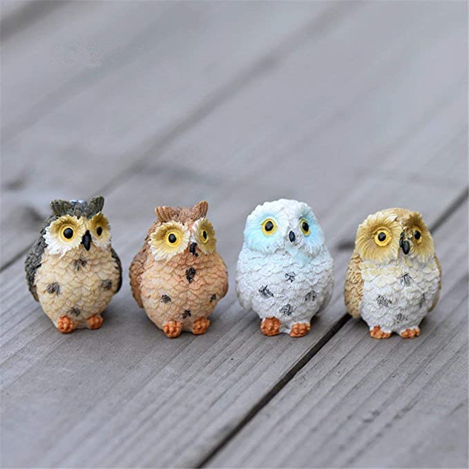 Four-Piece Resin Mini Owls