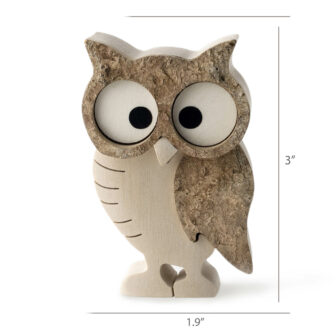 Handcrafted Wood Owl Figurine