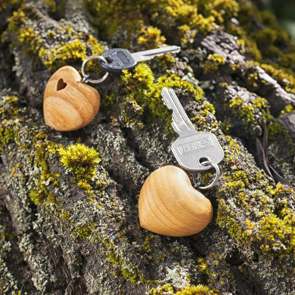 Wooden Heart Shaped Keychains