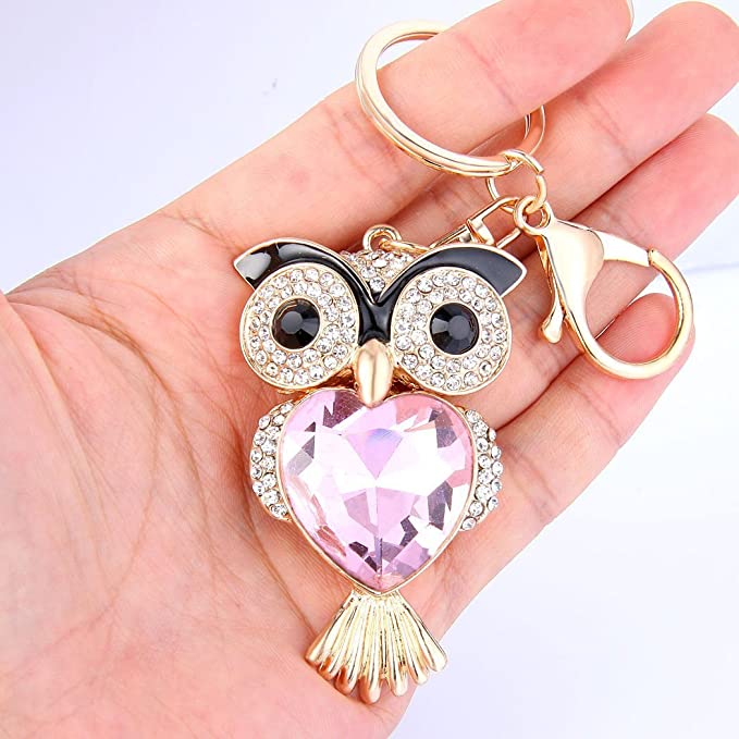 Owl Rhinestone Keychain