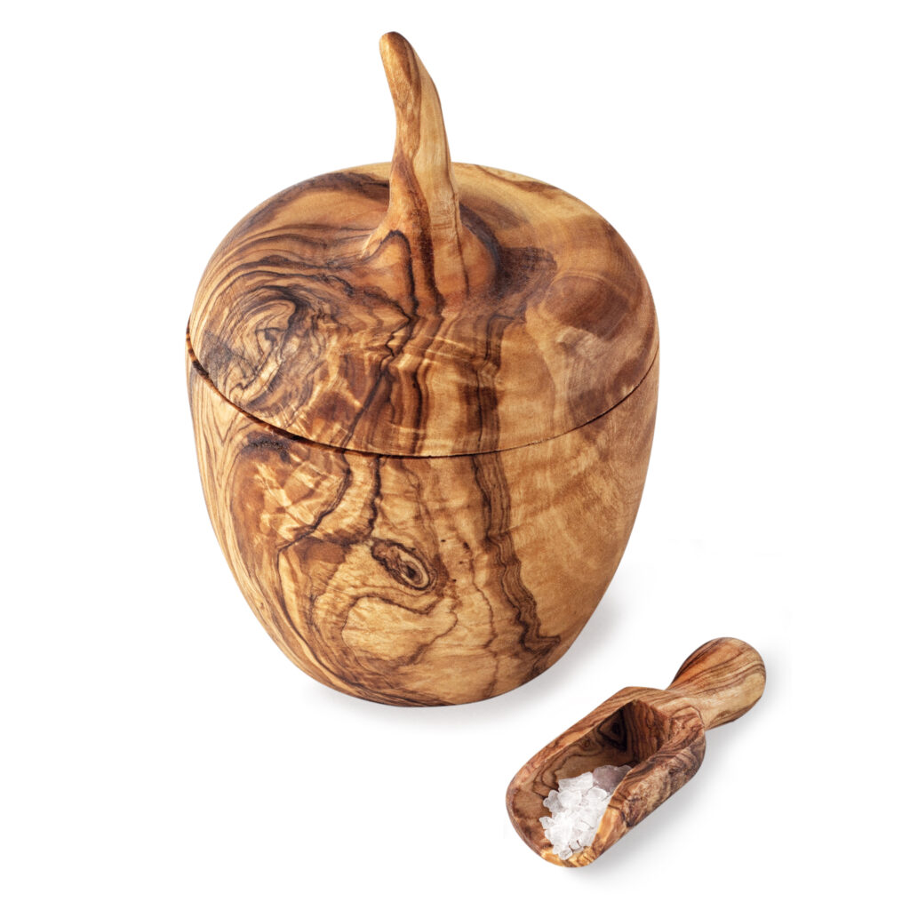 Wooden Bowl for Spices and Bath Salt Scoop