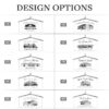 A list of design options for a house.