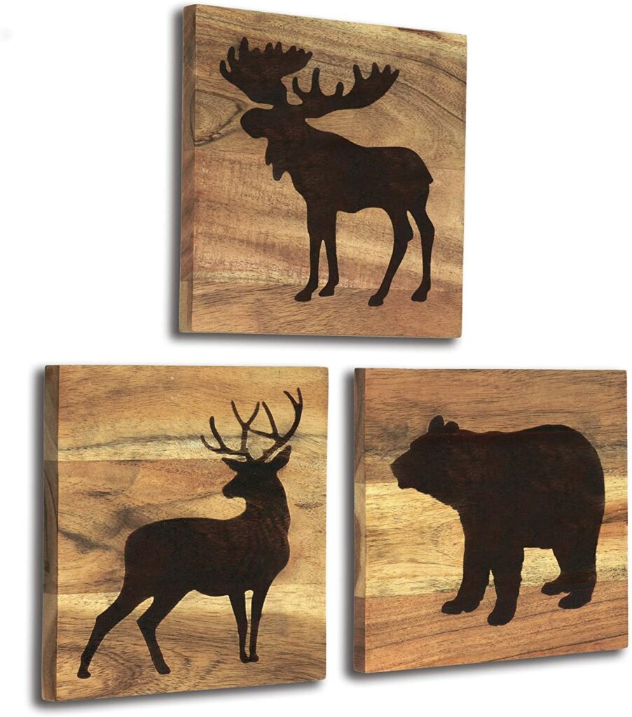Deer, Bear and Moose Decor in Wood