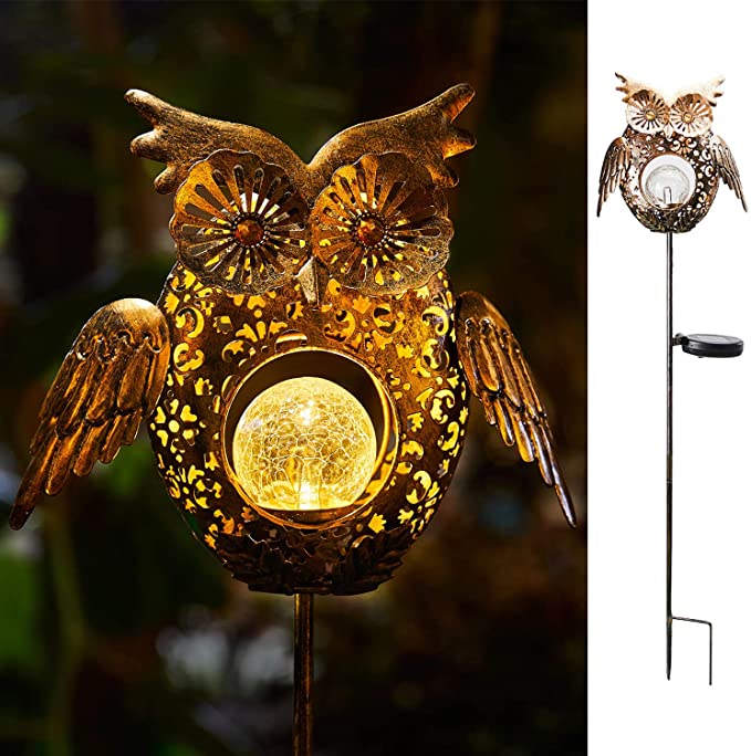 Solar Lights Outdoor Owl Decorations