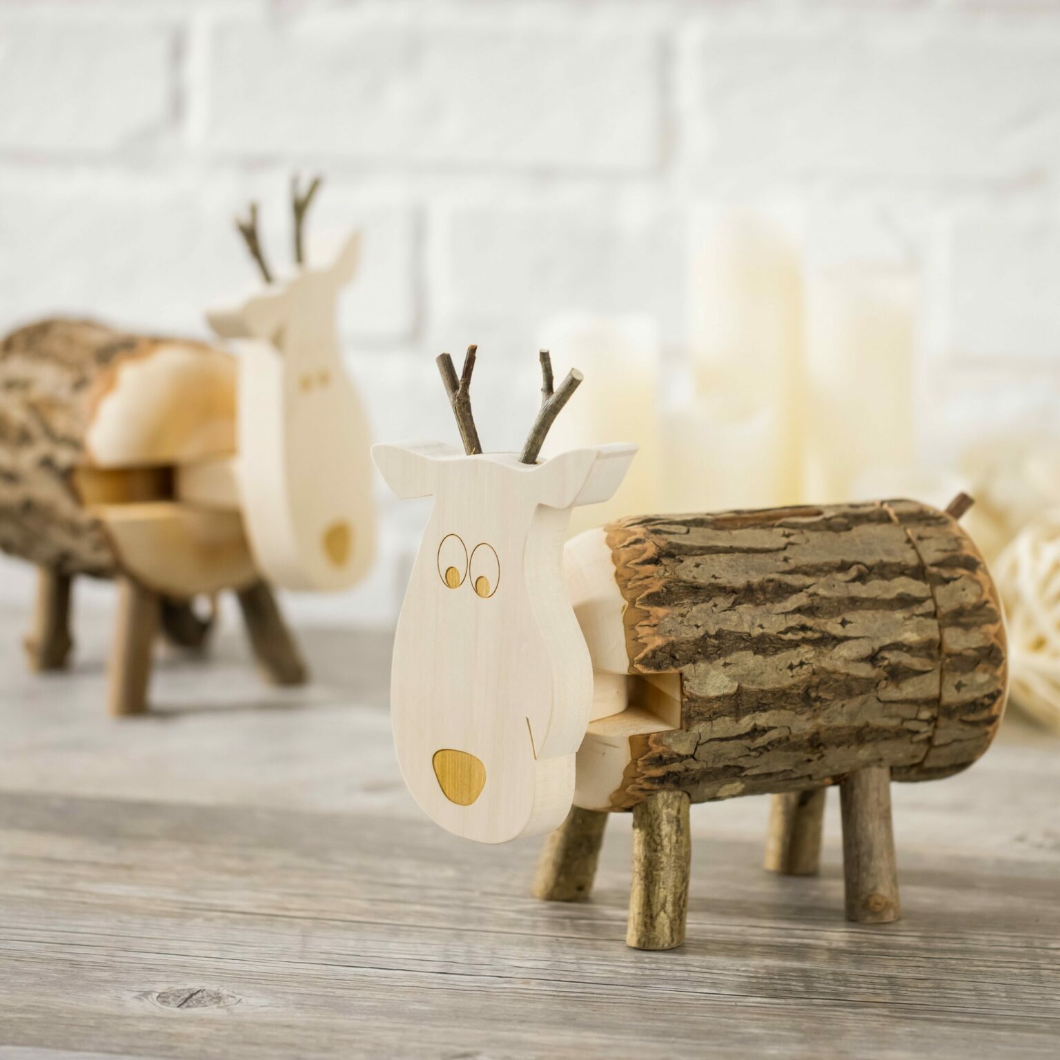 Reindeer Personalized Wood Piggy Bank- Forest Decor