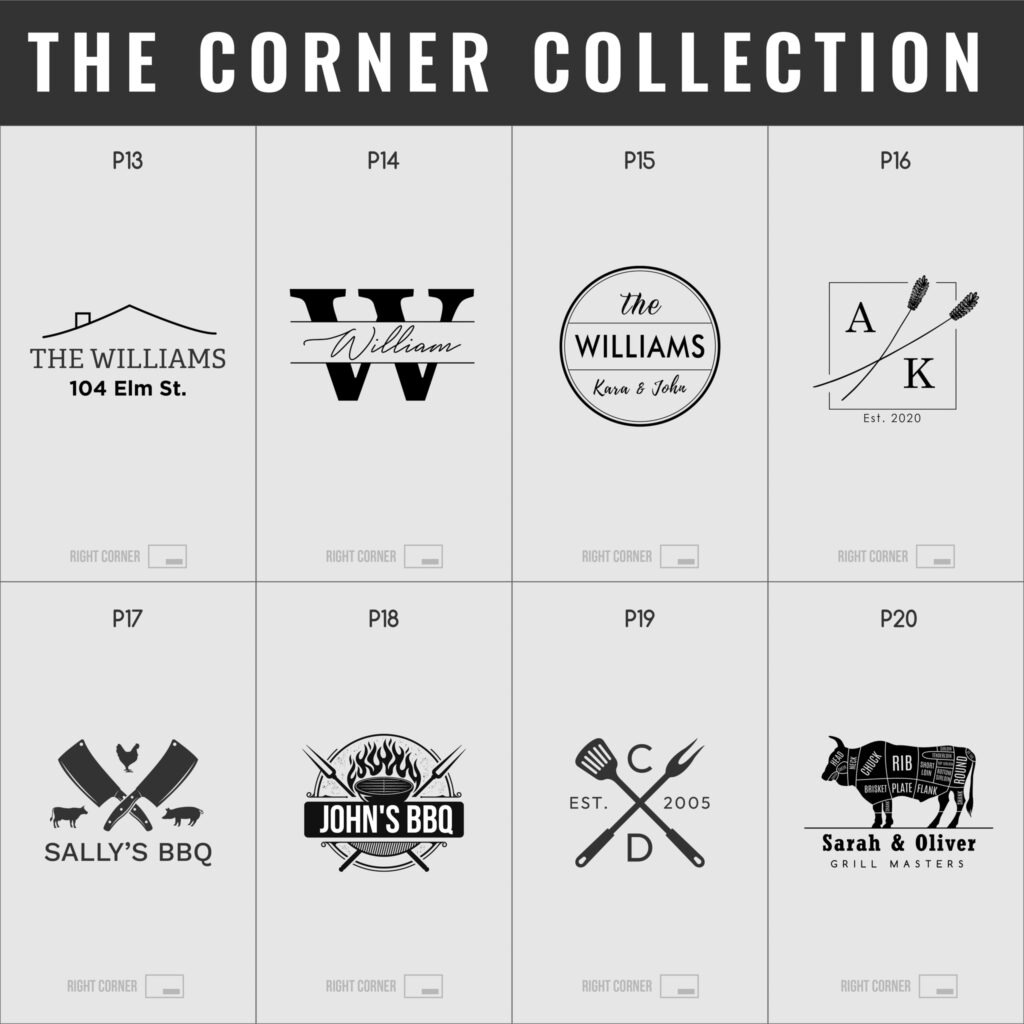 The corner collection logos.