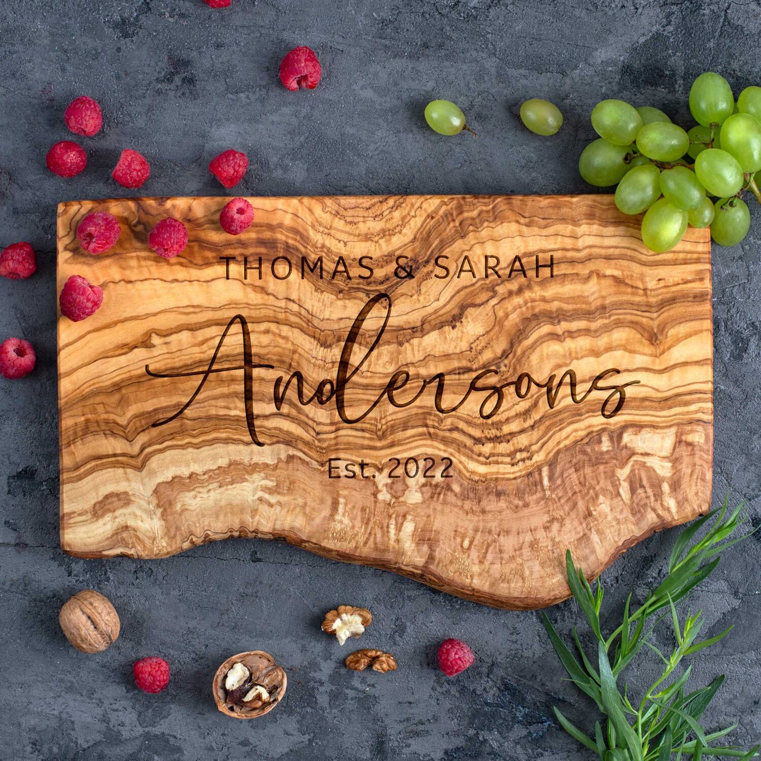 Personalized Live edge cheese board