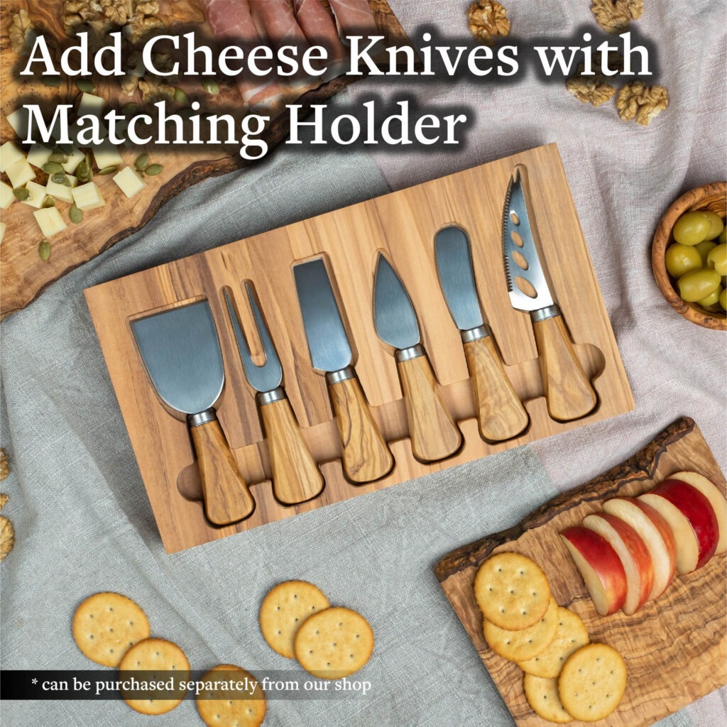 Add cheese knives with matching holder.
