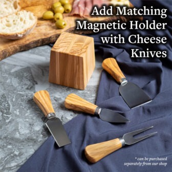 Add matching magnetic holder with cheese knives.