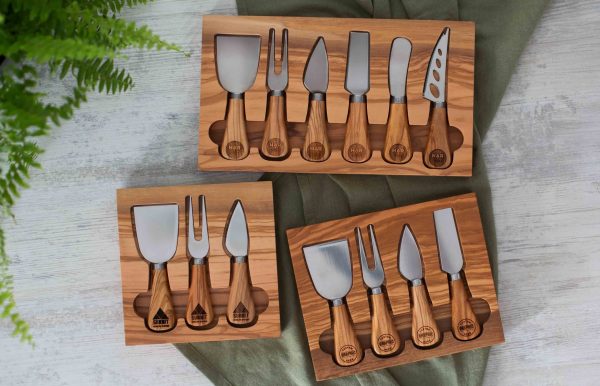 Stainless Steel Cheese Knife Set in Black Gift Box