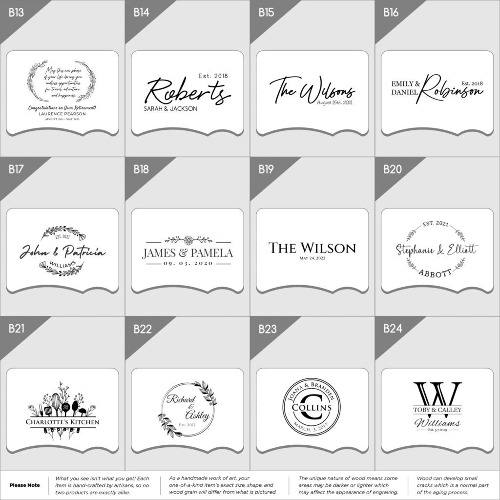 A collection of wedding logos in black and white.
