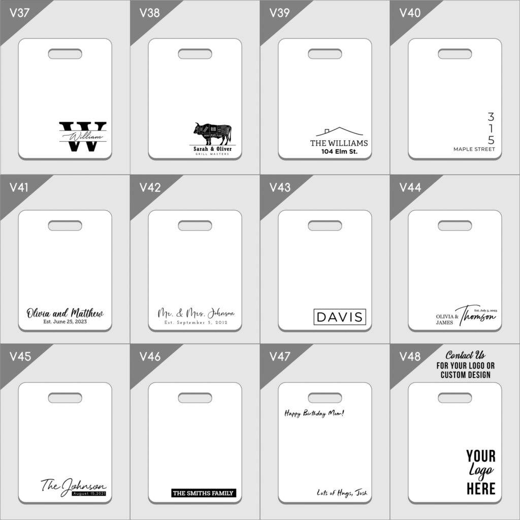 A collection of door hanger template designs with various texts and graphics.