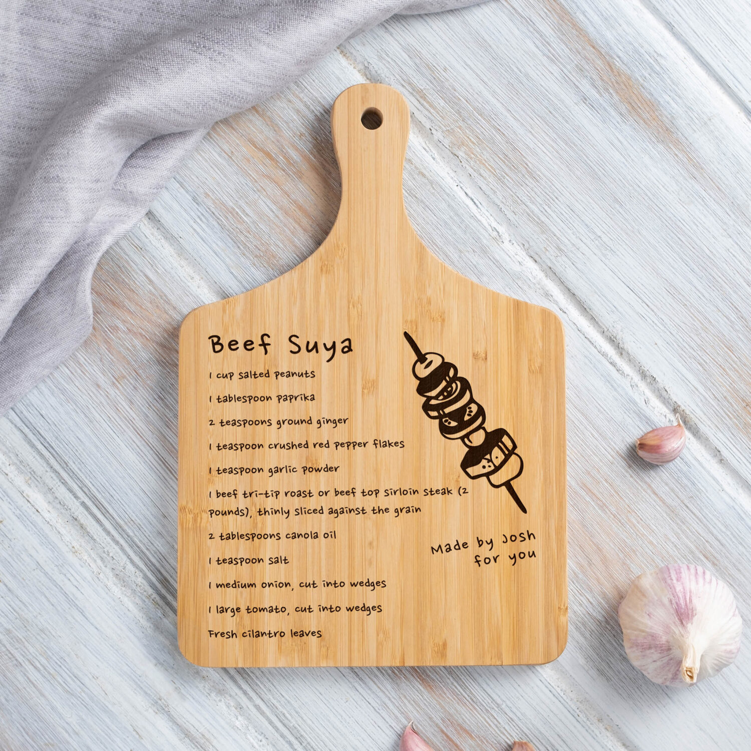 Engraved Recipe Cutting Board