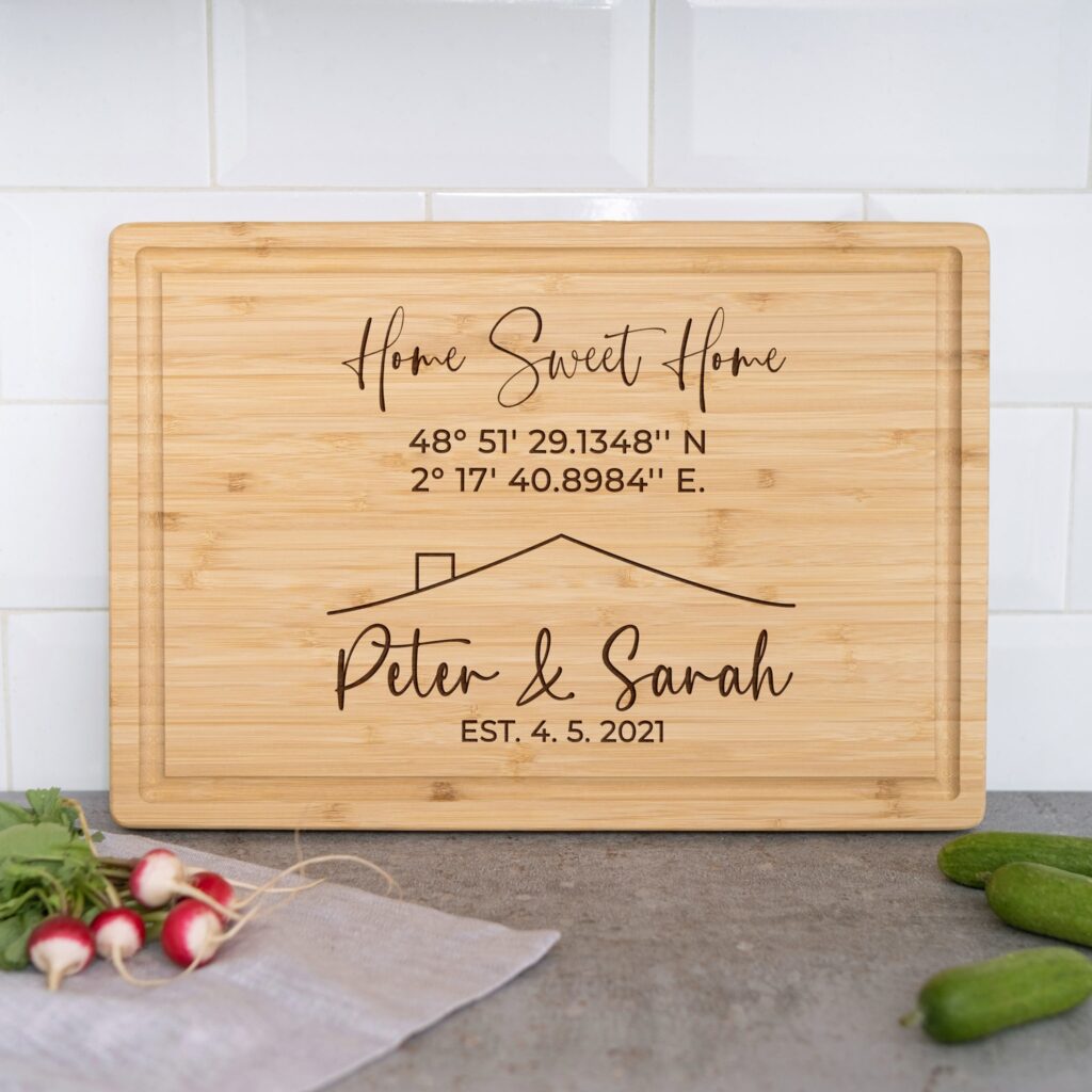 Personalized Custom retailer Cute Housewarming Cutting Board, New Home Customized Gift, Realty Gift, Moving Gift, Handmade wood Cutting Board, Rustic