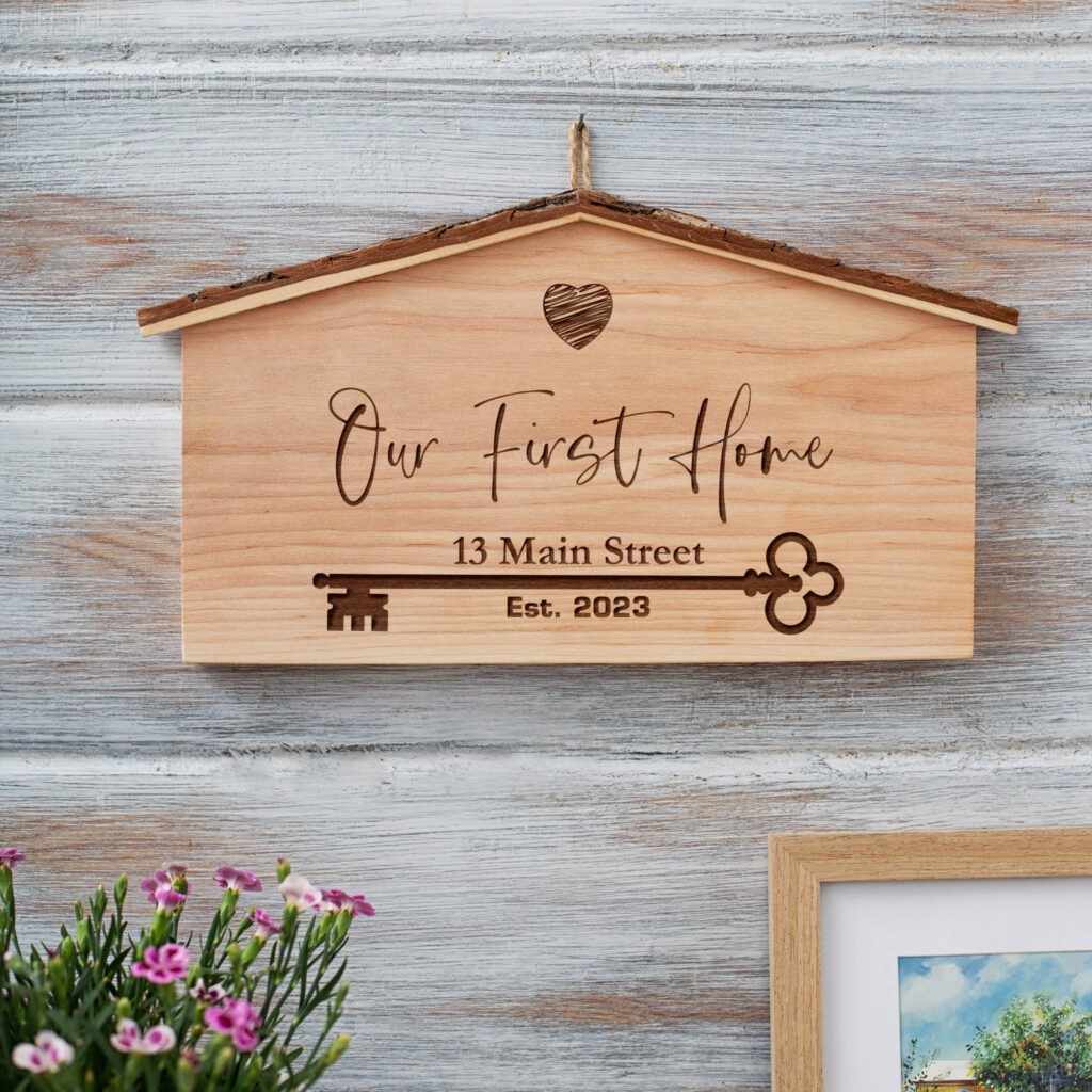 Our first home wooden sign.