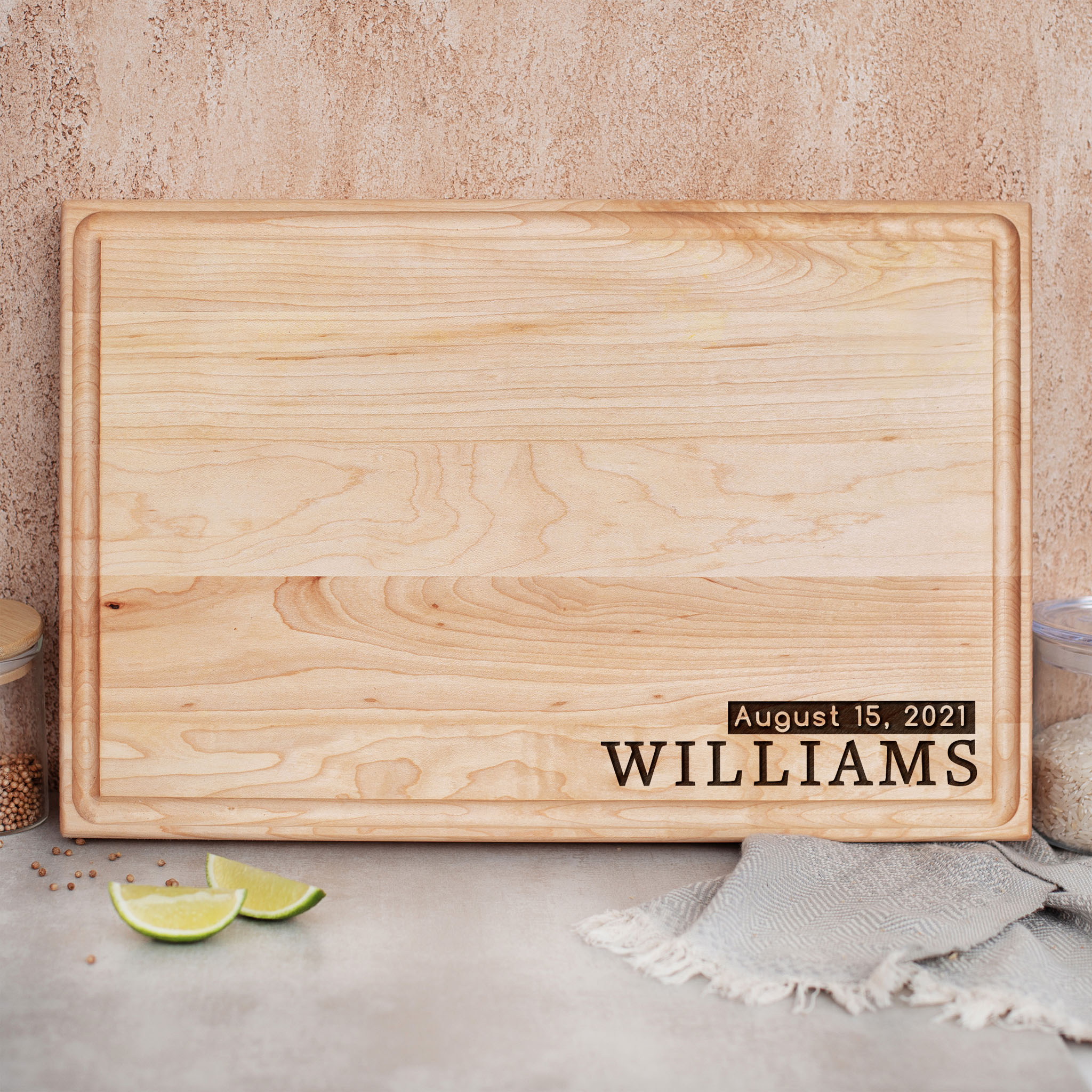 Personalized Cutting Board ~ Top & Side