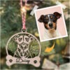 Personalised christmas ornament with a photo of a dog.