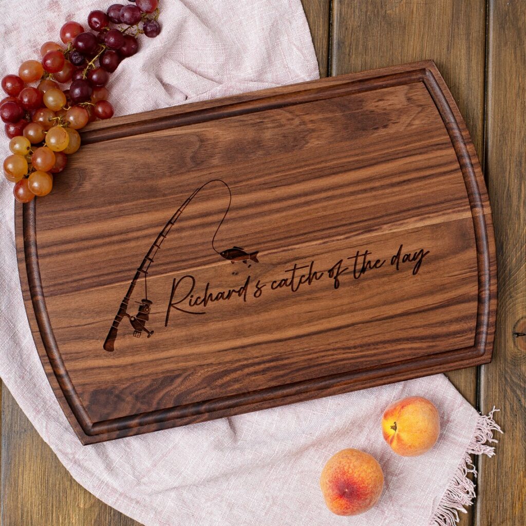 Personalized Cutting Board as gift for Fisherman