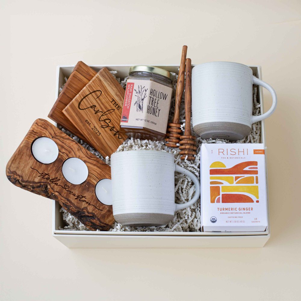 Tea Lover Gift Box with Engraved Candle Holder
