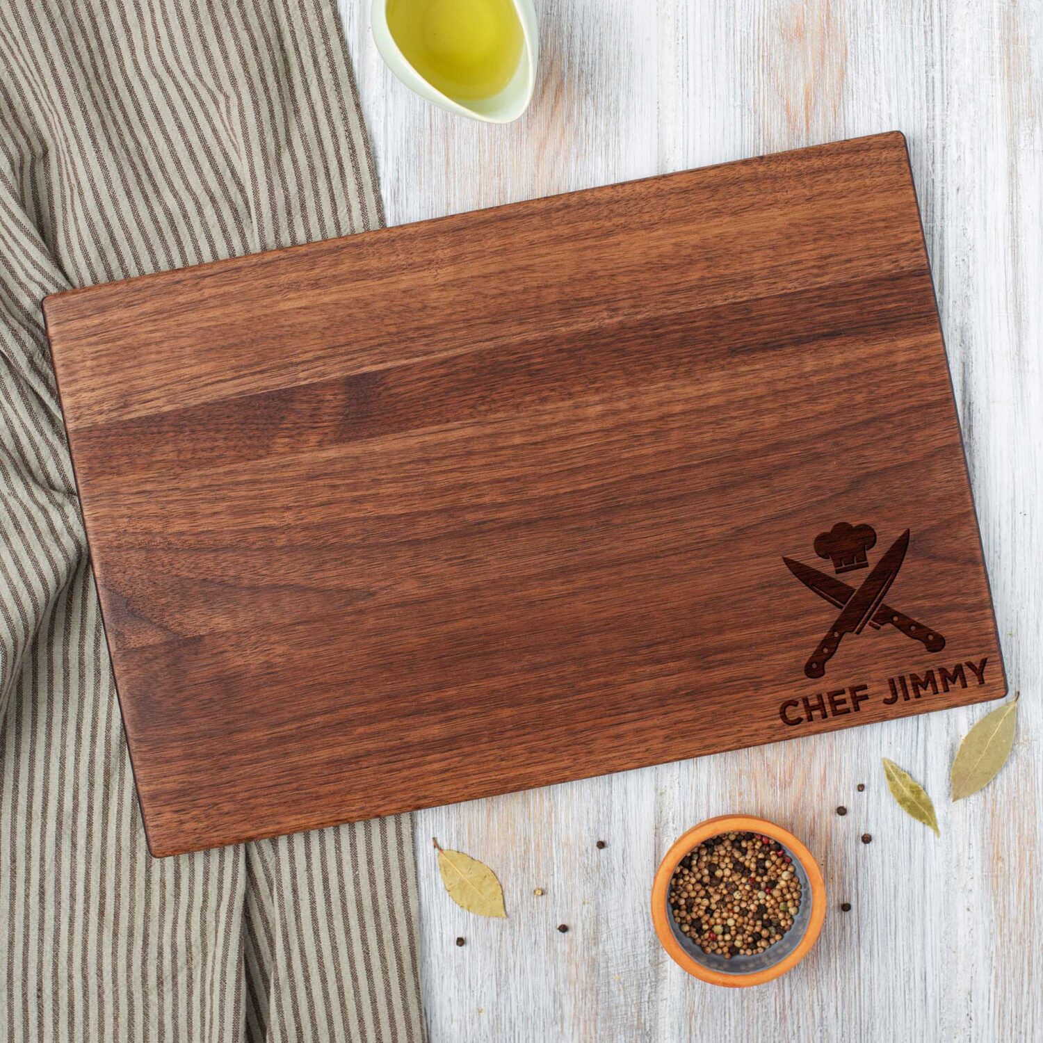 Chef olive wood cutting board